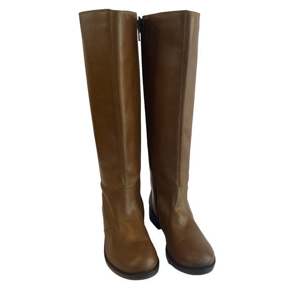 FLY LONDON Leather Riding boots 2 toned Brown Zip up Tall Size 36 EU 5.5 US - Picture 7 of 16